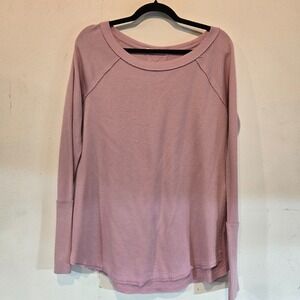 We The Free Pink Shirt Size Small Waffle Knit